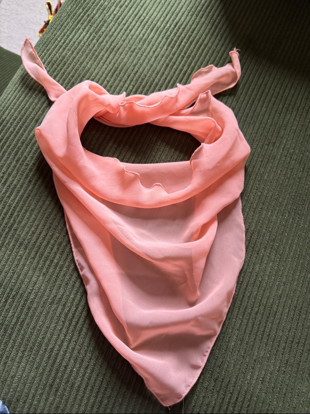 Room Shop Pink / Peach Lightweight Triangle Scarf Bandana - Women's Accessory